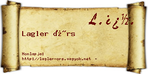 Lagler Örs névjegykártya